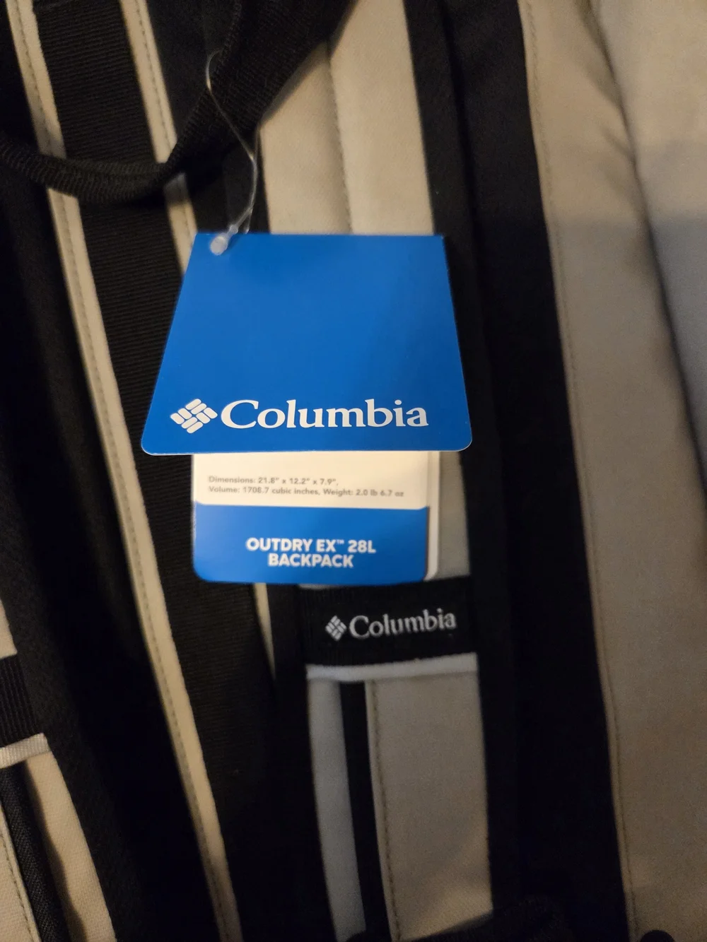 Columbia OutDry Beige Backpack with Black Trim